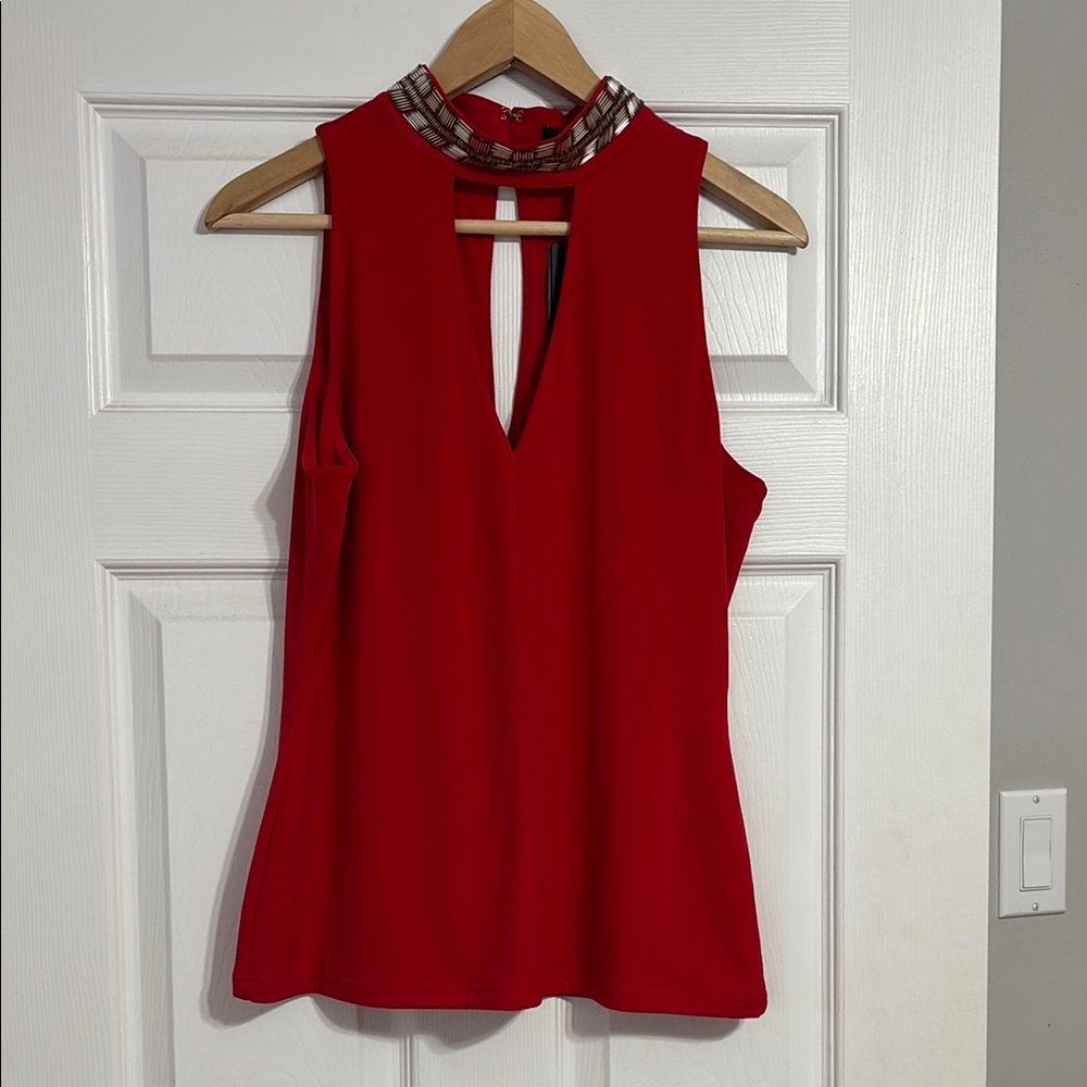 Elegant Red Sleeveless Top